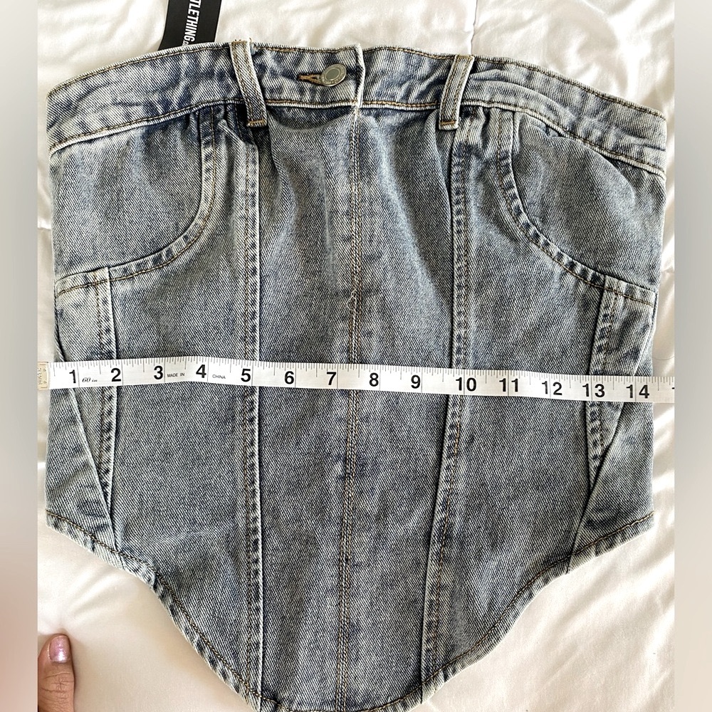 PLT Blue Denim Crop-Top Size 6
